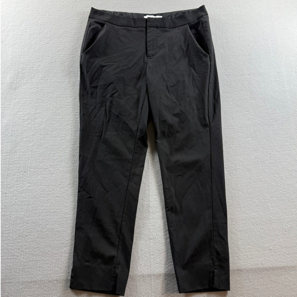 Everlane Italian GoWeave Crop Trouser Women 10 Black Wool Blend Tapered 32x27